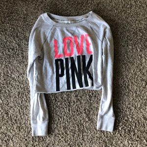 VS PINK crop crew neck pullover